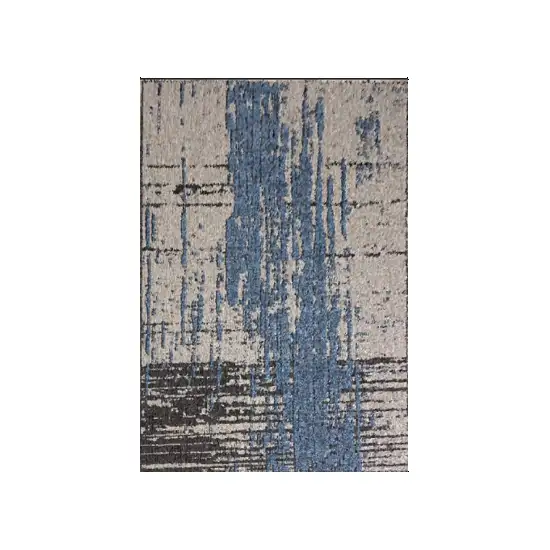 Teal Blue Abstract Textured Area Rug Photo 2