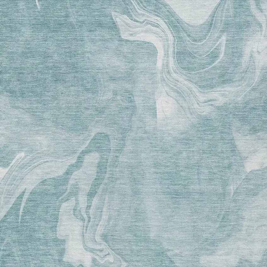 Teal Blue And Aqua Abstract Washable Indoor Outdoor Area Rug Photo 6