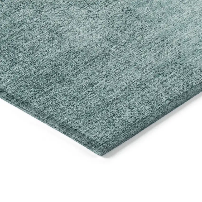 Teal Blue And Aqua Abstract Washable Indoor Outdoor Area Rug Photo 5