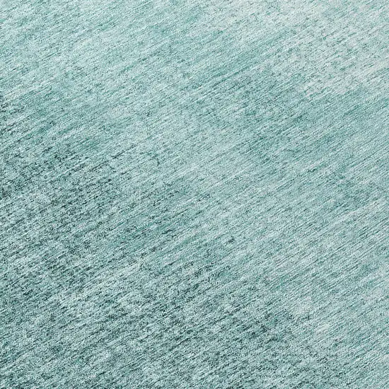 Teal Blue And Aqua Abstract Washable Indoor Outdoor Area Rug Photo 7