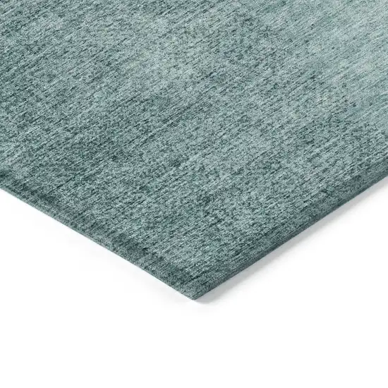 Teal Blue And Aqua Abstract Washable Indoor Outdoor Area Rug Photo 5