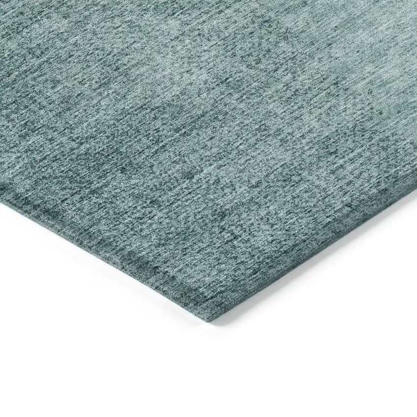 Teal Blue And Aqua Abstract Washable Indoor Outdoor Area Rug Photo 5