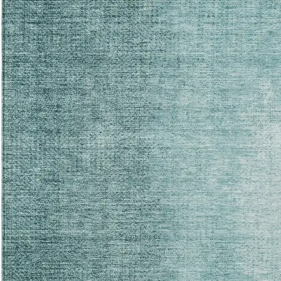 Teal Blue And Aqua Abstract Washable Indoor Outdoor Area Rug Photo 6