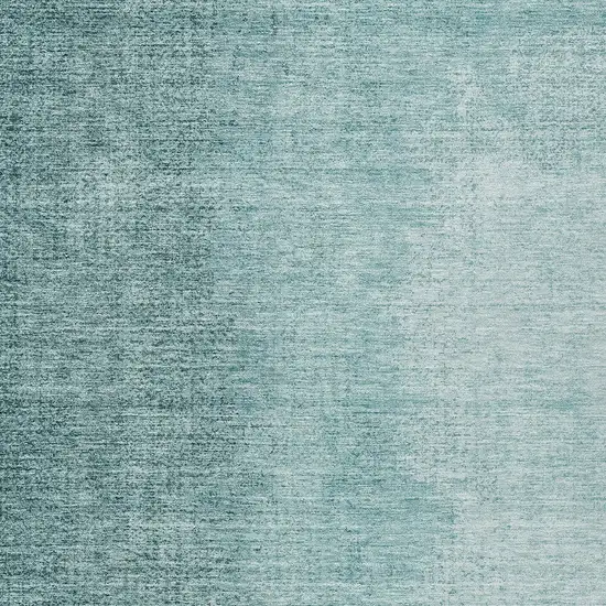 Teal Blue And Aqua Abstract Washable Indoor Outdoor Area Rug Photo 6