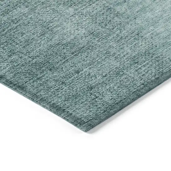 Teal Blue And Aqua Abstract Washable Indoor Outdoor Area Rug Photo 5