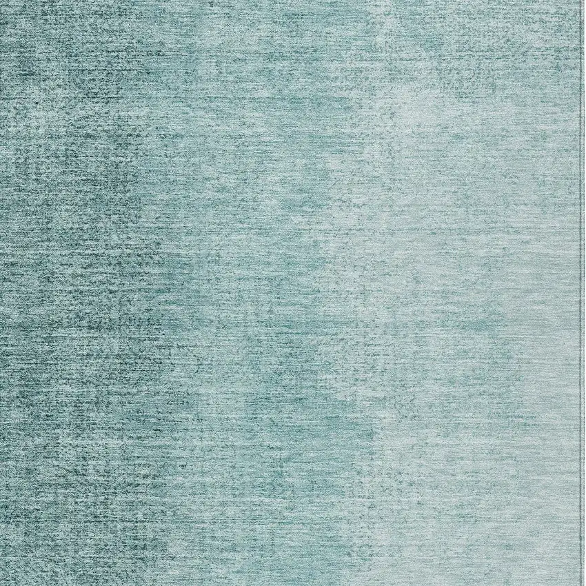 Teal Blue And Aqua Abstract Washable Indoor Outdoor Area Rug Photo 6