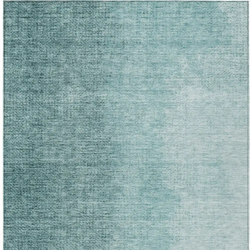 Teal Blue And Aqua Abstract Washable Indoor Outdoor Area Rug Photo 7