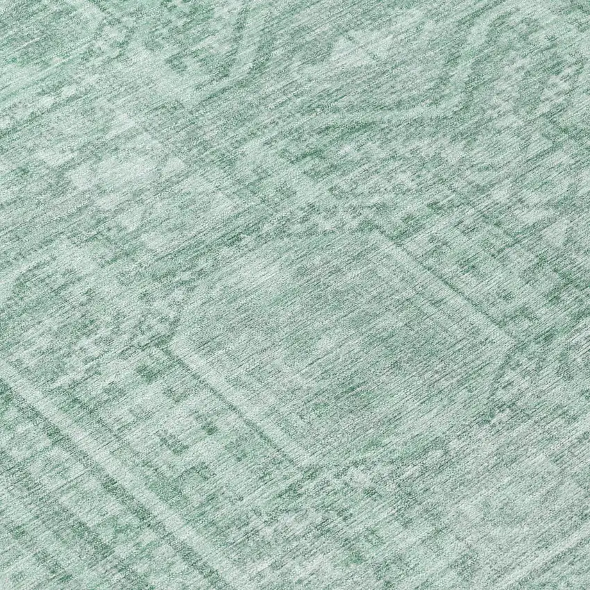 Teal Blue And Aqua Geometric Washable Indoor Outdoor Area Rug Photo 8