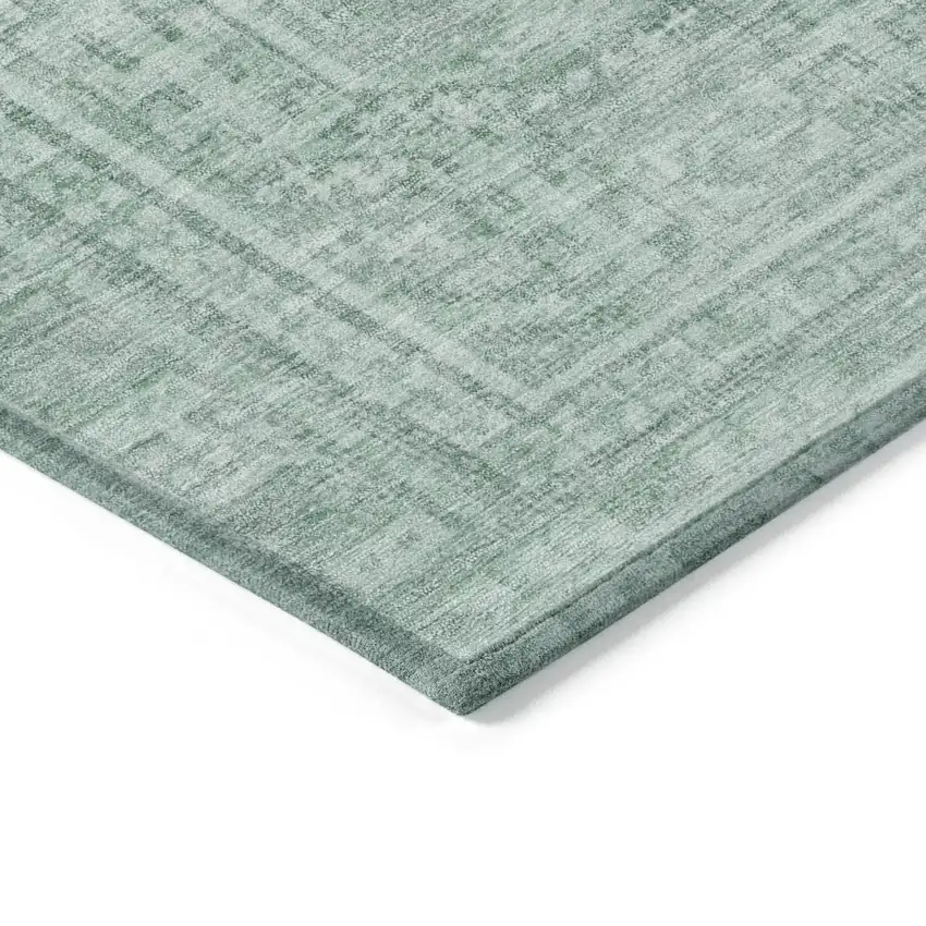 Teal Blue And Aqua Geometric Washable Indoor Outdoor Area Rug Photo 5