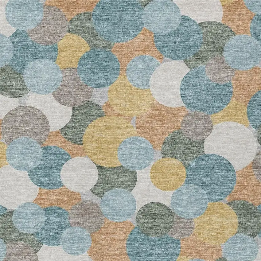 Teal Blue And Aqua Geometric Washable Indoor Outdoor Area Rug Photo 2