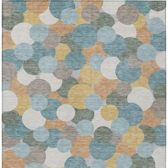 Teal Blue And Aqua Geometric Washable Indoor Outdoor Area Rug Photo 3