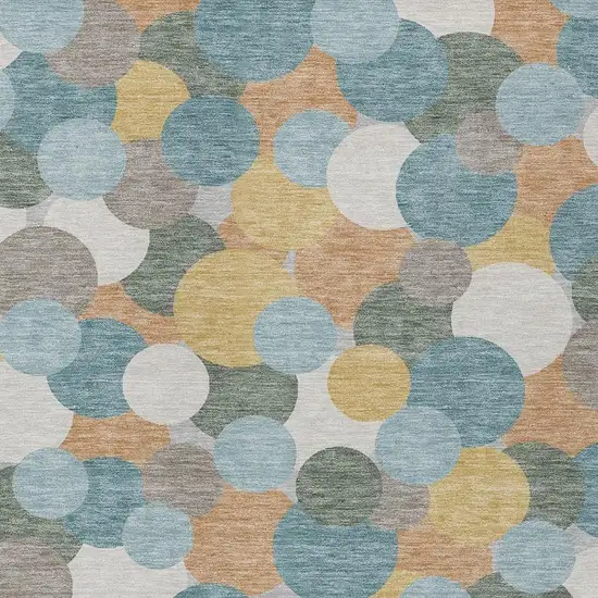 Teal Blue And Aqua Geometric Washable Indoor Outdoor Area Rug Photo 2