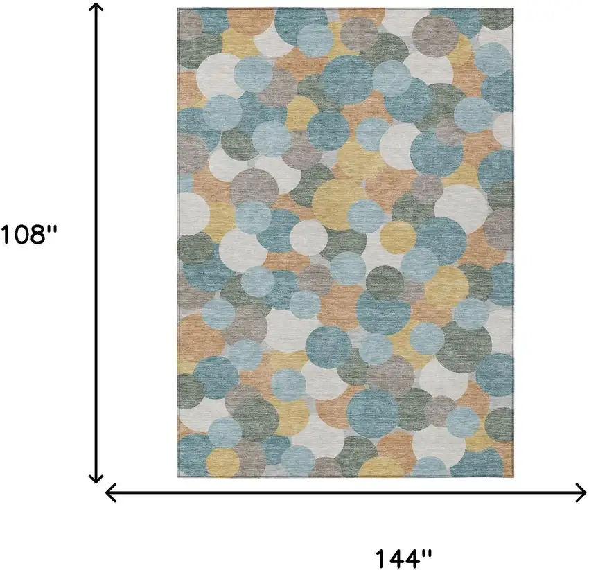 Teal Blue And Aqua Geometric Washable Indoor Outdoor Area Rug Photo 6