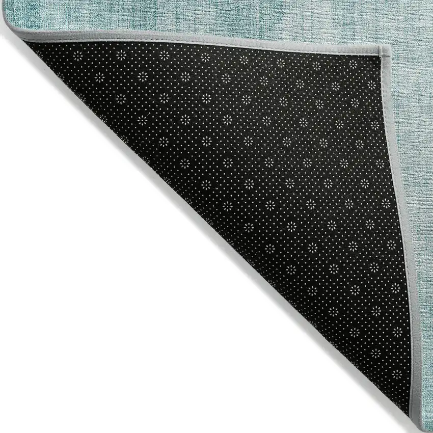Teal Blue And Aqua Geometric Washable Indoor Outdoor Area Rug Photo 4
