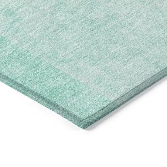 Teal Blue And Aqua Geometric Washable Indoor Outdoor Area Rug Photo 4