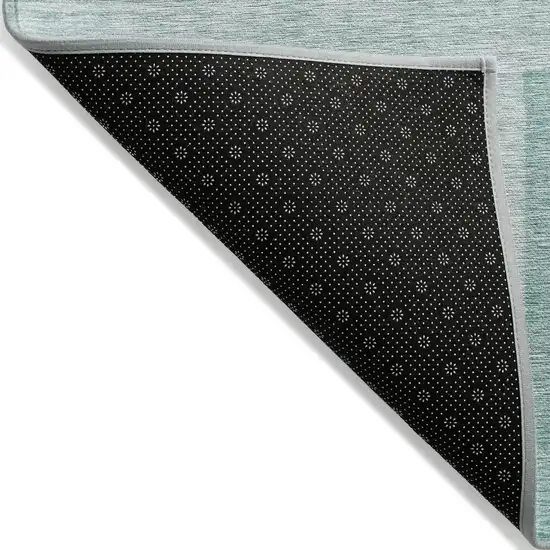 Teal Blue And Aqua Geometric Washable Indoor Outdoor Area Rug Photo 4