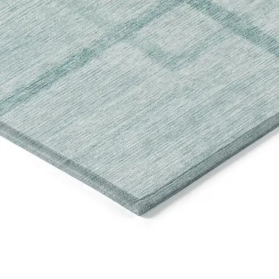 Teal Blue And Aqua Geometric Washable Indoor Outdoor Area Rug Photo 5