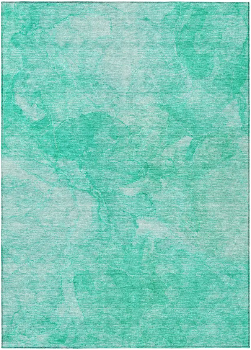 Teal Blue And Aqua Nautical Washable Indoor Outdoor Area Rug Photo 2