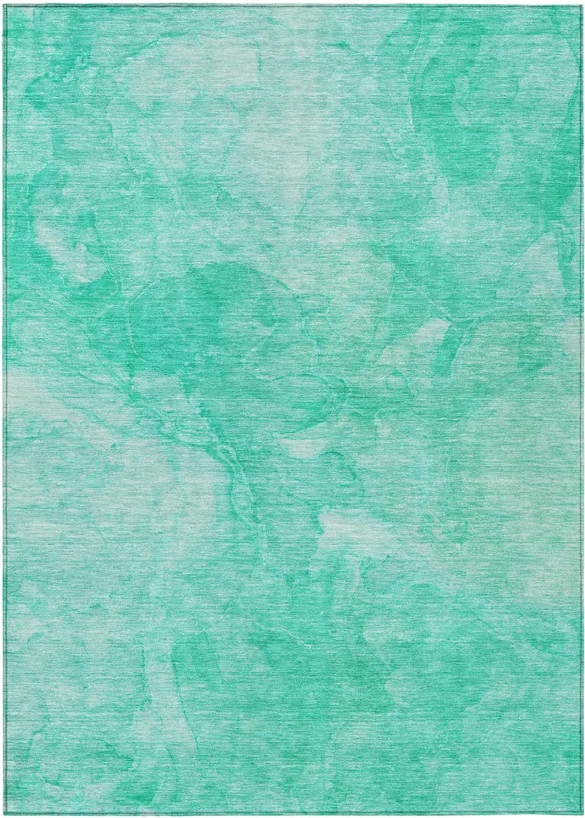Teal Blue And Aqua Nautical Washable Indoor Outdoor Area Rug Photo 2