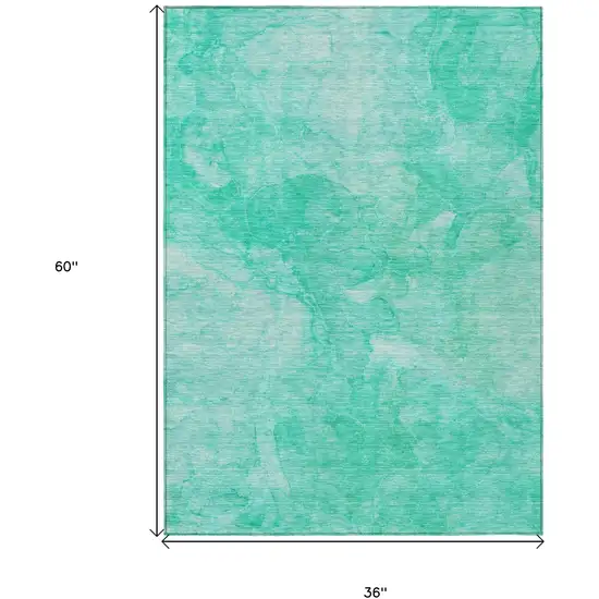 Teal Blue And Aqua Nautical Washable Indoor Outdoor Area Rug Photo 3