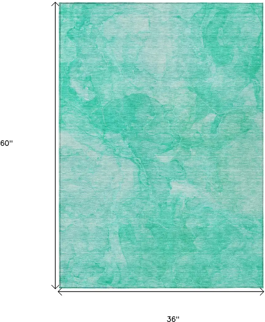 Teal Blue And Aqua Nautical Washable Indoor Outdoor Area Rug Photo 3
