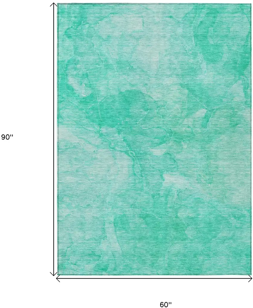 Teal Blue And Aqua Nautical Washable Indoor Outdoor Area Rug Photo 3