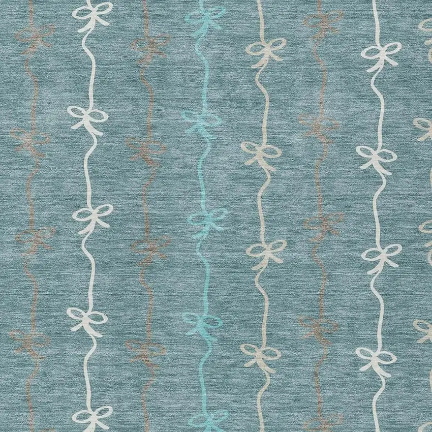 Teal Blue And Aqua Southwestern Washable Indoor Outdoor Area Rug Photo 2