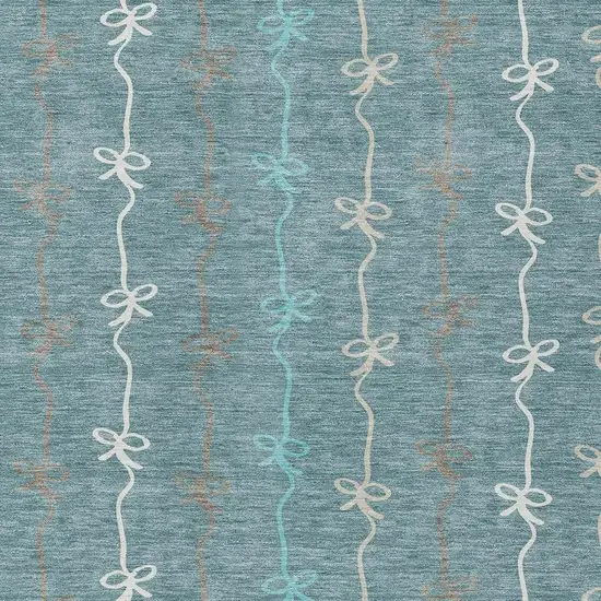 Teal Blue And Aqua Southwestern Washable Indoor Outdoor Area Rug Photo 2