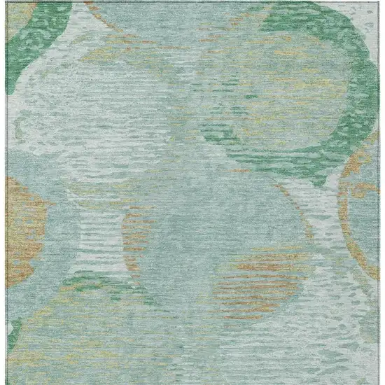 Teal Blue And Blue Geometric Washable Indoor Outdoor Area Rug Photo 3