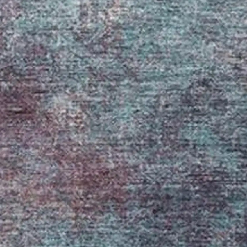 Teal Blue And Blush Abstract Washable Indoor Outdoor Area Rug Photo 3
