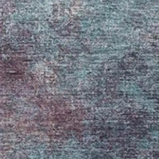 Teal Blue And Blush Abstract Washable Indoor Outdoor Area Rug Photo 3