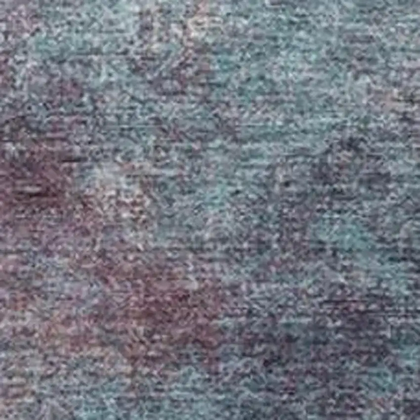 Teal Blue And Blush Abstract Washable Indoor Outdoor Area Rug Photo 3