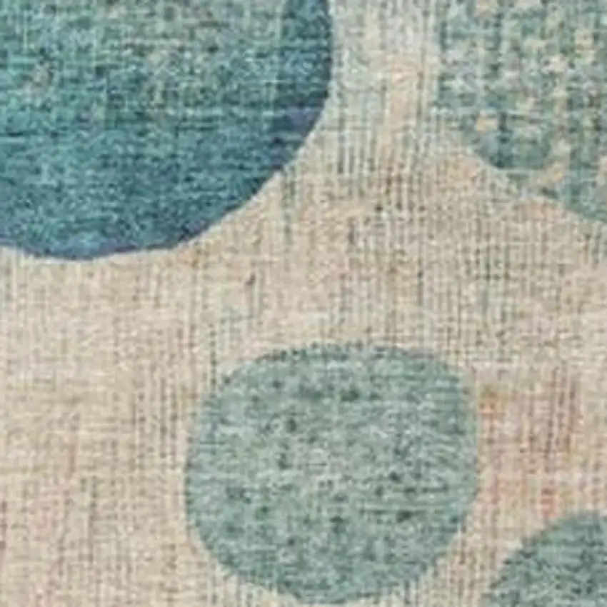 Teal Blue And Blush Geometric Washable Indoor Outdoor Area Rug Photo 3