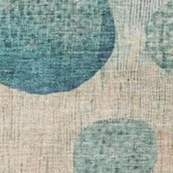 Teal Blue And Blush Geometric Washable Indoor Outdoor Area Rug Photo 3