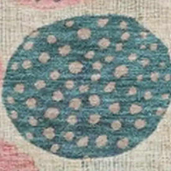 Teal Blue And Blush Geometric Washable Indoor Outdoor Area Rug Photo 3
