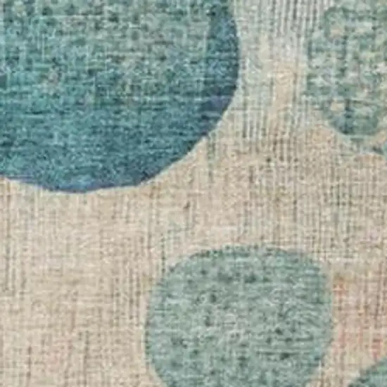 Teal Blue And Blush Geometric Washable Indoor Outdoor Area Rug Photo 3