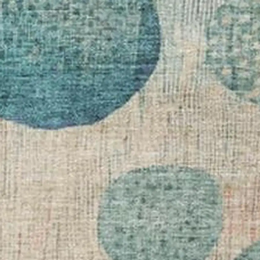 Teal Blue And Blush Geometric Washable Indoor Outdoor Area Rug Photo 3