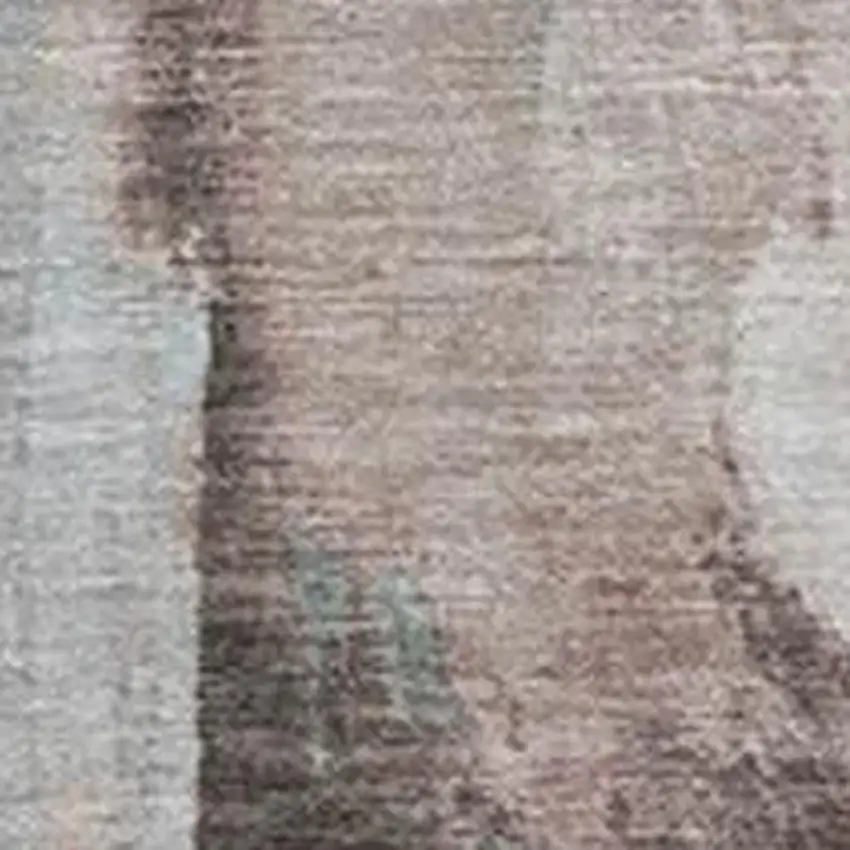 Teal Blue And Brown Abstract Washable Indoor Outdoor Area Rug Photo 3