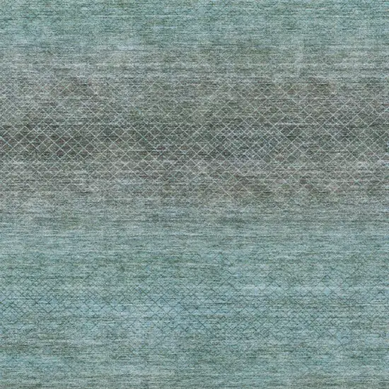 Teal Blue And Brown Geometric Washable Indoor Outdoor Area Rug Photo 8