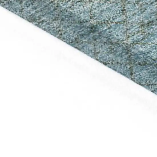 Teal Blue And Brown Geometric Washable Indoor Outdoor Area Rug Photo 3