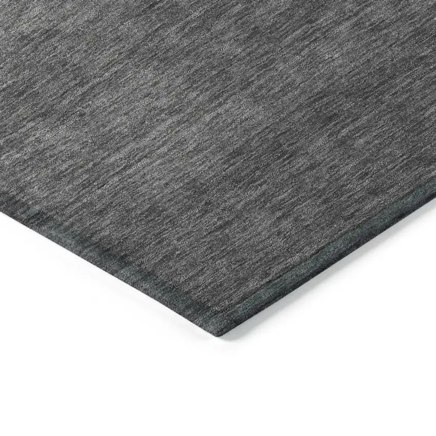 Teal Blue And Charcoal Abstract Washable Indoor Outdoor Area Rug Photo 9