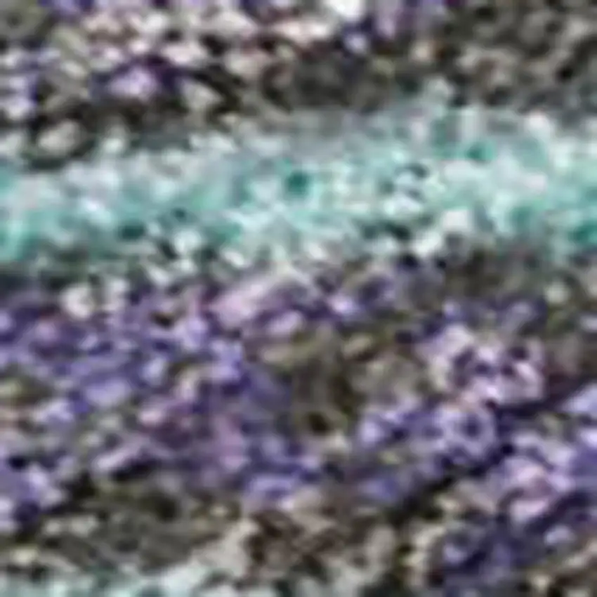 Teal Blue And Charcoal Abstract Washable Indoor Outdoor Area Rug Photo 3