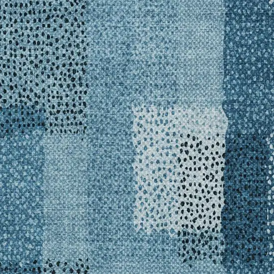 Teal Blue And Denim Blue Abstract Washable Indoor Outdoor Area Rug Photo 7