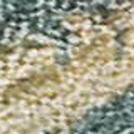 Teal Blue And Gold Abstract Washable Indoor Outdoor Area Rug Photo 2