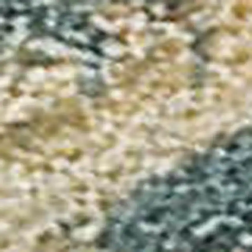 Teal Blue And Gold Abstract Washable Indoor Outdoor Area Rug Photo 2