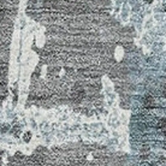 Teal Blue And Gray Abstract Washable Indoor Outdoor Area Rug Photo 3