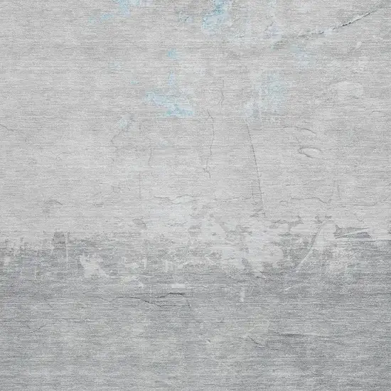 Teal Blue And Gray Abstract Washable Indoor Outdoor Area Rug Photo 3