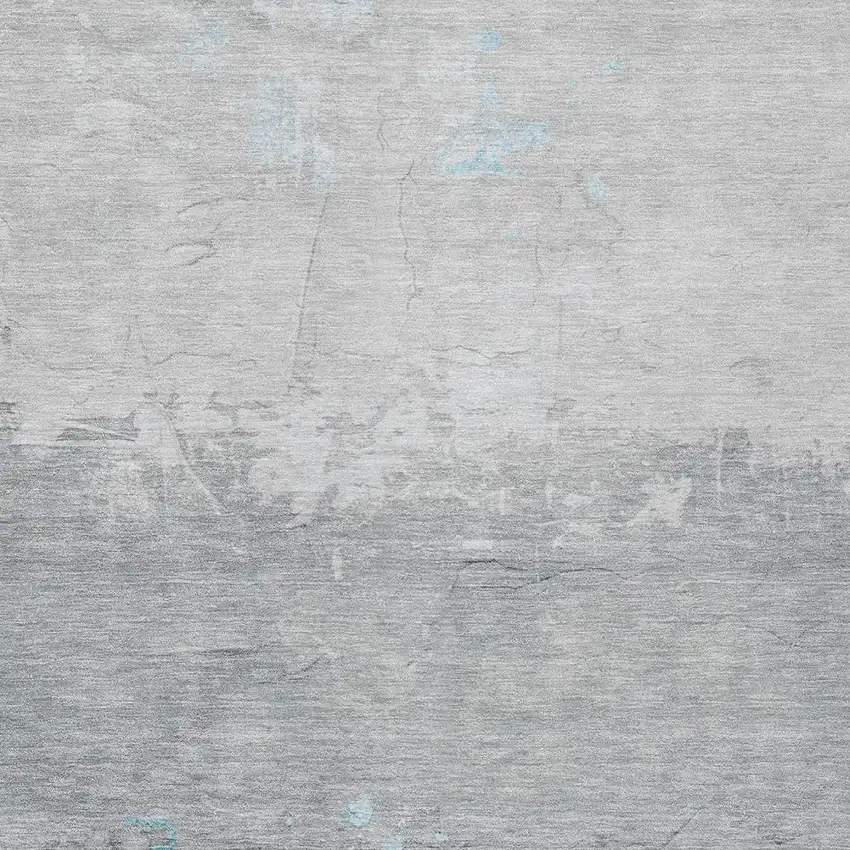 Teal Blue And Gray Abstract Washable Indoor Outdoor Area Rug Photo 7