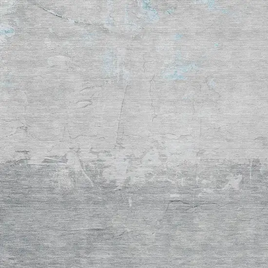 Teal Blue And Gray Abstract Washable Indoor Outdoor Area Rug Photo 3