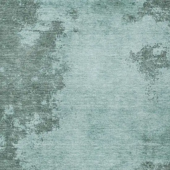 Teal Blue And Gray Abstract Washable Indoor Outdoor Area Rug Photo 3